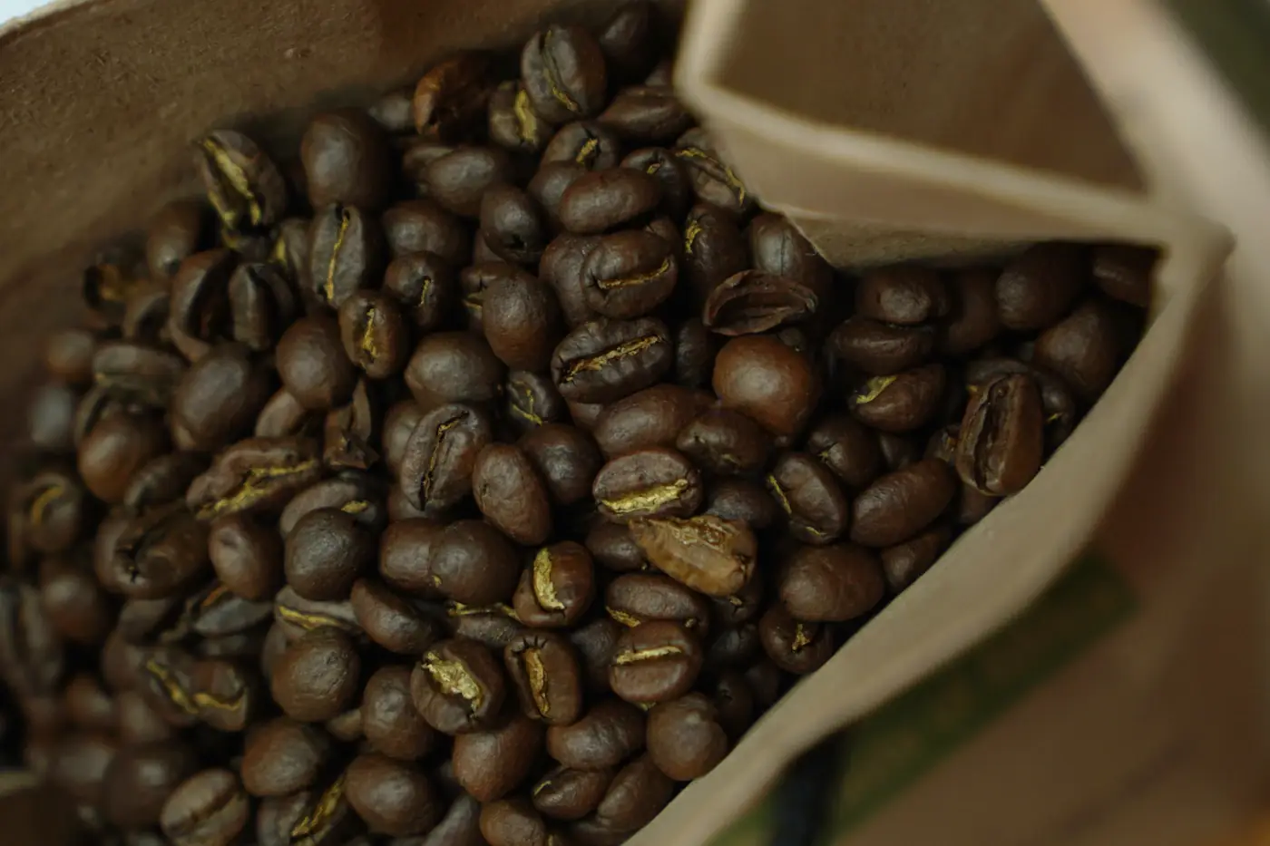 A jute bag of Ethiopian green coffee